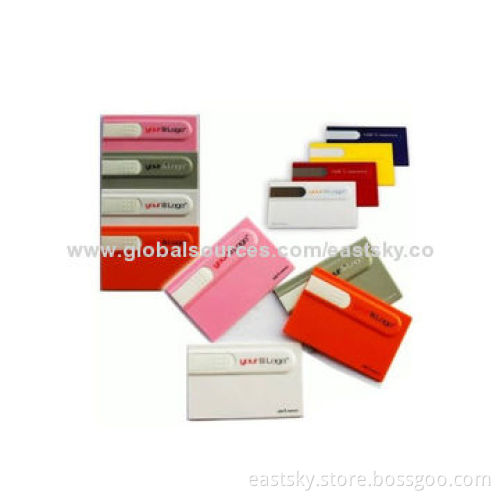 Name Card USB Drive, Made of Plastic, Customized Colors Accepted